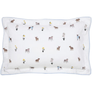 Joules Garden Dogs Oxford Pillowcase - White