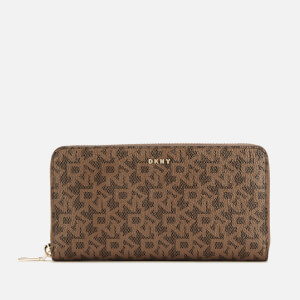 DKNY Women's Bryant Large Zip Around Purse - Mocha Logo