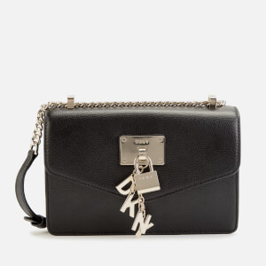 DKNY Women's Elissa Small Shoulder Flap Bag - Black/Gold