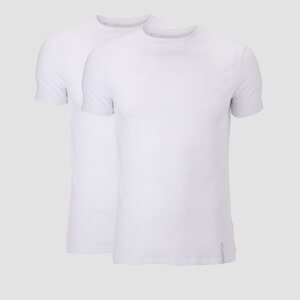 เสื้อยืดผู้ชายคลาสสิค Luxe ของ MP – White/White (2 แพ็ค)