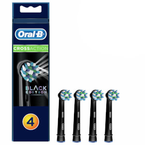 Oral-B CrossAction Replacement Electric Toothbrush Heads - Black Edition (Pack of 4)