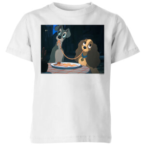 Disney Lady And The Tramp Spaghetti Scene Kinder T Shirt Weiss Sowia The new trailer for the movie provides us with backstories for both of the canines, and it also teases the iconic spaghetti dinner scene. sowas will ich auch