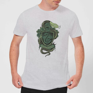 Harry Potter Slytherin Drawn Crest Men's T-Shirt - Grey