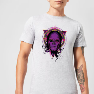 Harry Potter Death Mask 2 Neon Men's T-Shirt - Grey