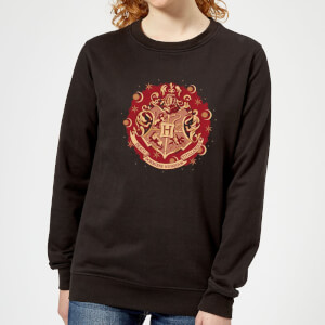 Harry Potter Hogwarts Christmas Crest Women's Sweatshirt - Black