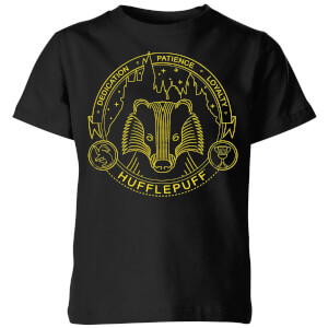 Harry Potter Hufflepuff Badger Badge Kids' T-Shirt - Black