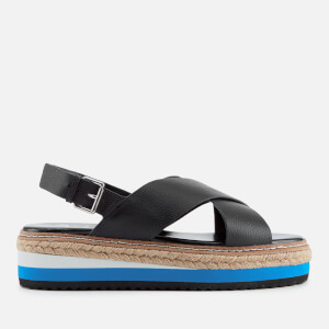 Dune Women's Karli Leather Flatform Sandals - Black