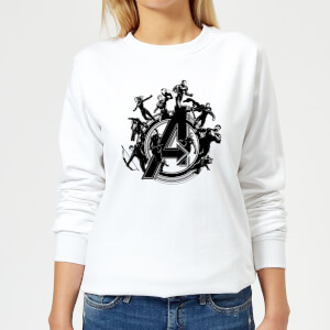 Avengers Endgame Hero Circle Women's Sweatshirt - White