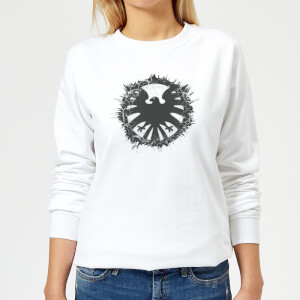 Marvel Avengers Agent Of SHIELD Logo Brushed Women's Sweatshirt - White