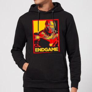 Avengers Endgame Iron Man Poster Hoodie - Black