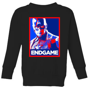 Avengers Endgame Captain America Poster Kids' Sweatshirt - Black