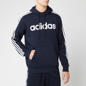 adidas Men's Essential 3 Stripe Pullover Hoodie - Legend Ink/White