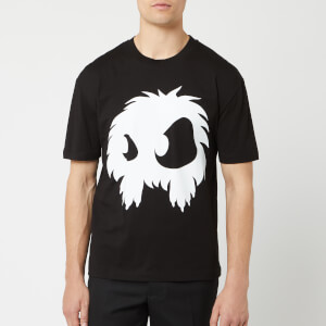 McQ Alexander McQueen Men's Screenprinted Monster Dropped Shoulder T-Shirt - Darkest Black