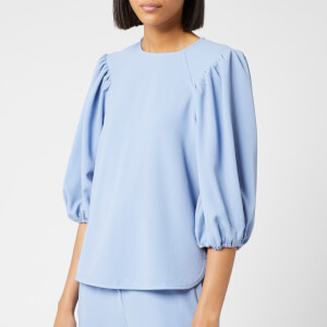 Ganni Women's Heavy Crepe Top - Forever Blue