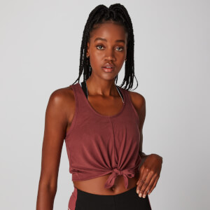 MP Tie Front Crop Vest - Port