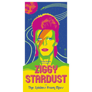 David Bowie - 'Ziggy Stardust' 12 x 24 Inches Limited Edition Screenprint by Brian Miller (Neon Colour Variant)