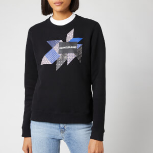 Calvin Klein Jeans Women's Quilt Graphic Crew Neck Sweatshirt - CK Black