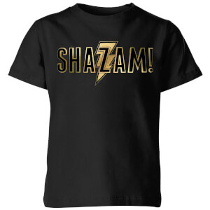 Shazam Gold Logo Kids' T-Shirt - Black