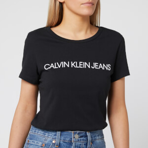 Calvin Klein Jeans Women's Institutional Logo Slim Fit T-Shirt - CK Black