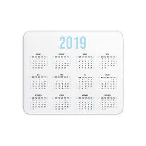 Mouse Mats 2019 Calendar Blue Mouse Mat