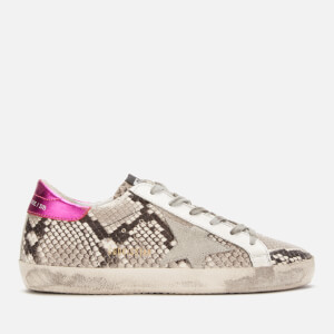 Golden Goose Deluxe Brand Women's Superstar Leather Trainers - Natural Snake Print/Ice Star