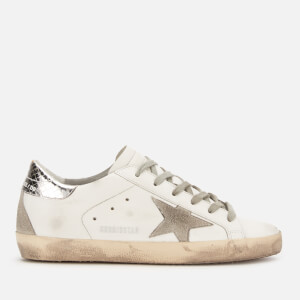Golden Goose Deluxe Brand Women's Superstar Leather Trainers - White/Silver Print
