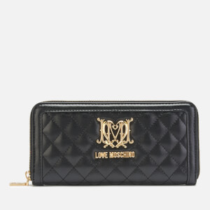 Love Moschino Women's Quilted Zip Around Purse - Black