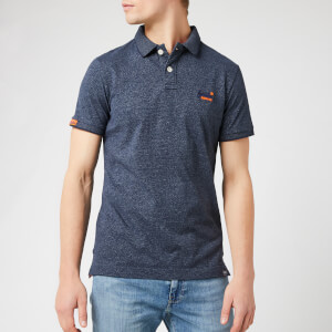 Superdry Men's Orange Label Jersey Polo Shirt - Navy Grit Feeder