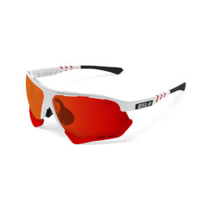 Scicon Aerocomfort Sunglasses SCN-XT Photochromic Red Mirror Lens - White Gloss Frame