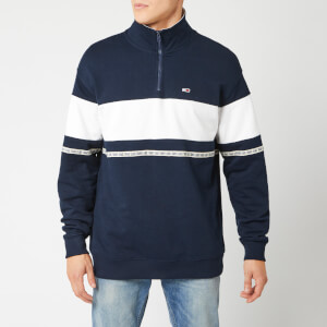 Tommy Jeans Men's Tape Zip Mock Neck Sweatshirt - Black Iris