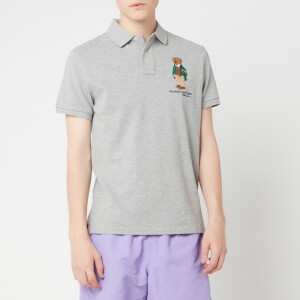 Polo Ralph Lauren Men's Bear Embroidered Polo Shirt - Andover Heather