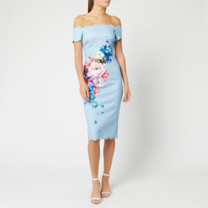 Ted Baker Women's Hailly Raspberry Ripple Bardot Dress - Light Blue