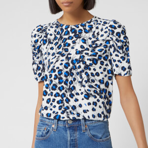 Whistles Women's Brushed Leopard Shell Top - White/Multi