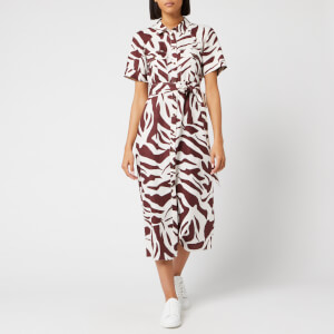 Graphic Zebra Shirt Dress - Brown/Multi ...
