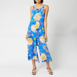 Whistles Women's Exotic Floral Strappy Jumpsuit - Blue/Multi