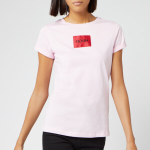 HUGO Women's Dennja Box Logo T-Shirt - Open Pink