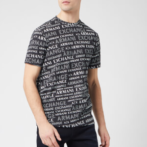 Armani Exchange Men's All Over Logo T-Shirt - Black