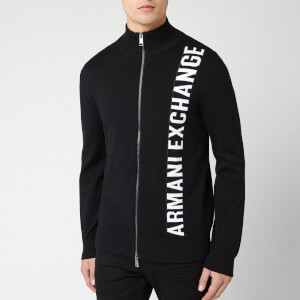 Armani Exchange Men's Vertical Logo Knit - Black
