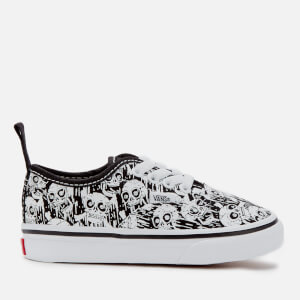 Vans Toddlers' Authentic Elastic Lace Glow Skulls Trainers - Black/True White