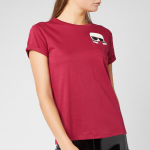 Karl Lagerfeld Women's Ikonik Karl Pocket T-Shirt - Rumba Red