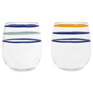 Kate Spade Citrus Twist Stripe Stemless Wine Glass