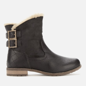 Barbour Women's Jessica Leather/Suede Buckle Flat Boots - Black