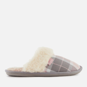 Barbour Women's Lydia Suede Mule Slippers - Pink/Grey Tartan