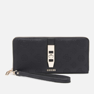 Guess Women's Peony Classic Large Zip Around Wallet - Black