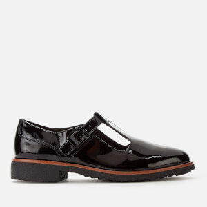 Clarks Women's Griffin Town Patent T-Bar Flats - Black
