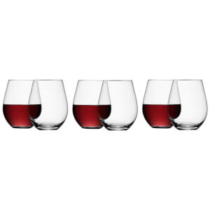 LSA Wine Stemless Red Wine Glasses 530ml - Set of 6