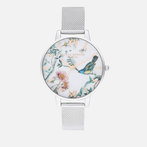 Olivia Burton Women's Painterly Prints Watch - Rose Gold & Silver Mesh