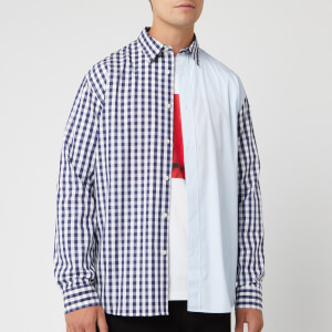 JW Anderson Men's Gingham Patchwork Shirt - Midnight Blue