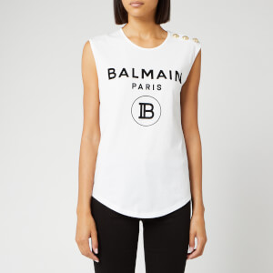 Balmain Women S Logo Tank Top White Free Uk Delivery Available