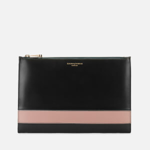 Aspinal of London Women's Essential Pouch Large - Black/Evergreen/Peony